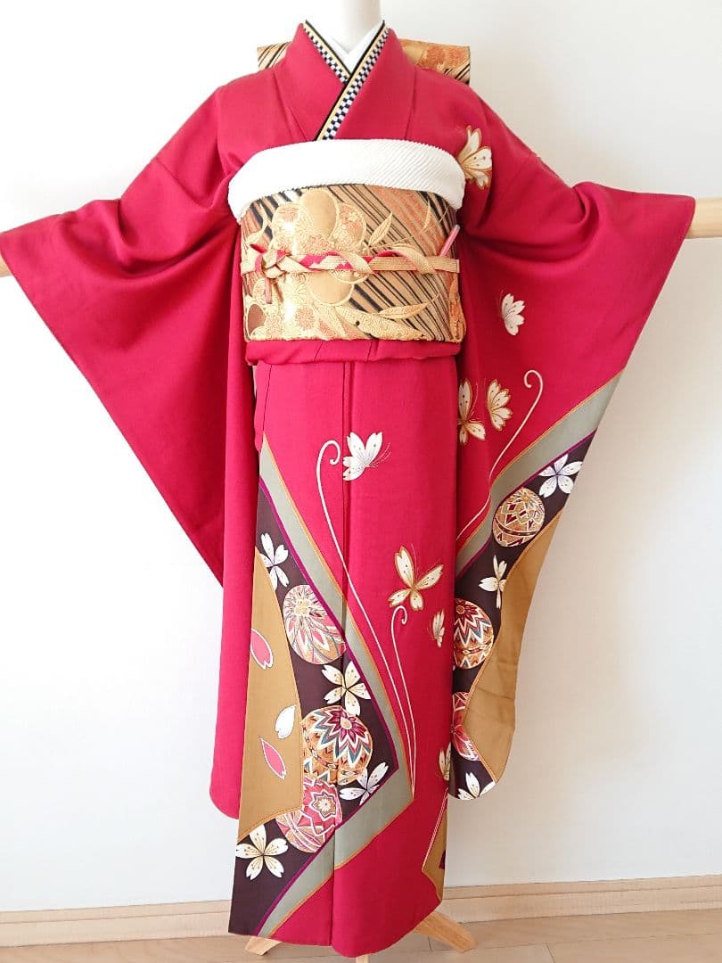正絹 振袖 袋帯 2点セット 小柄な方用