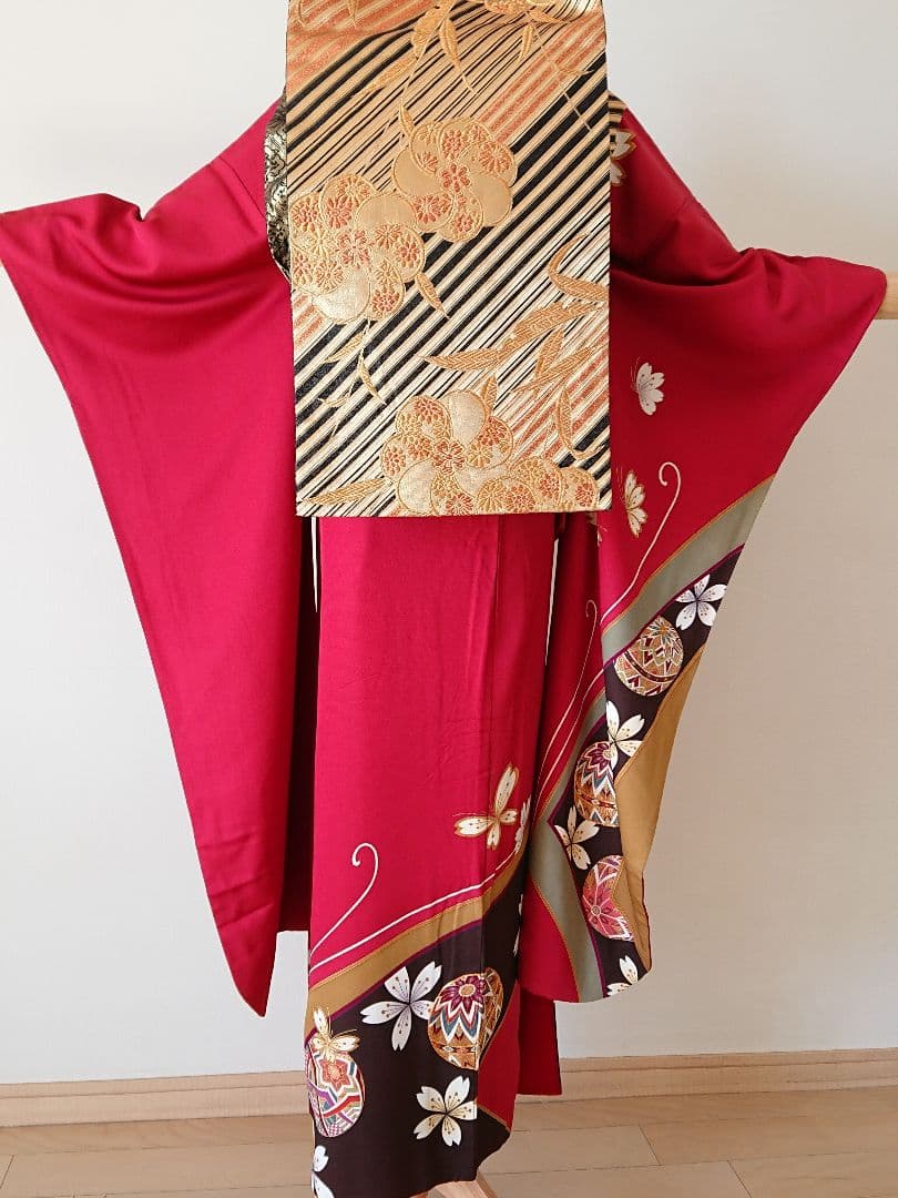 正絹 振袖 袋帯 2点セット 小柄な方用