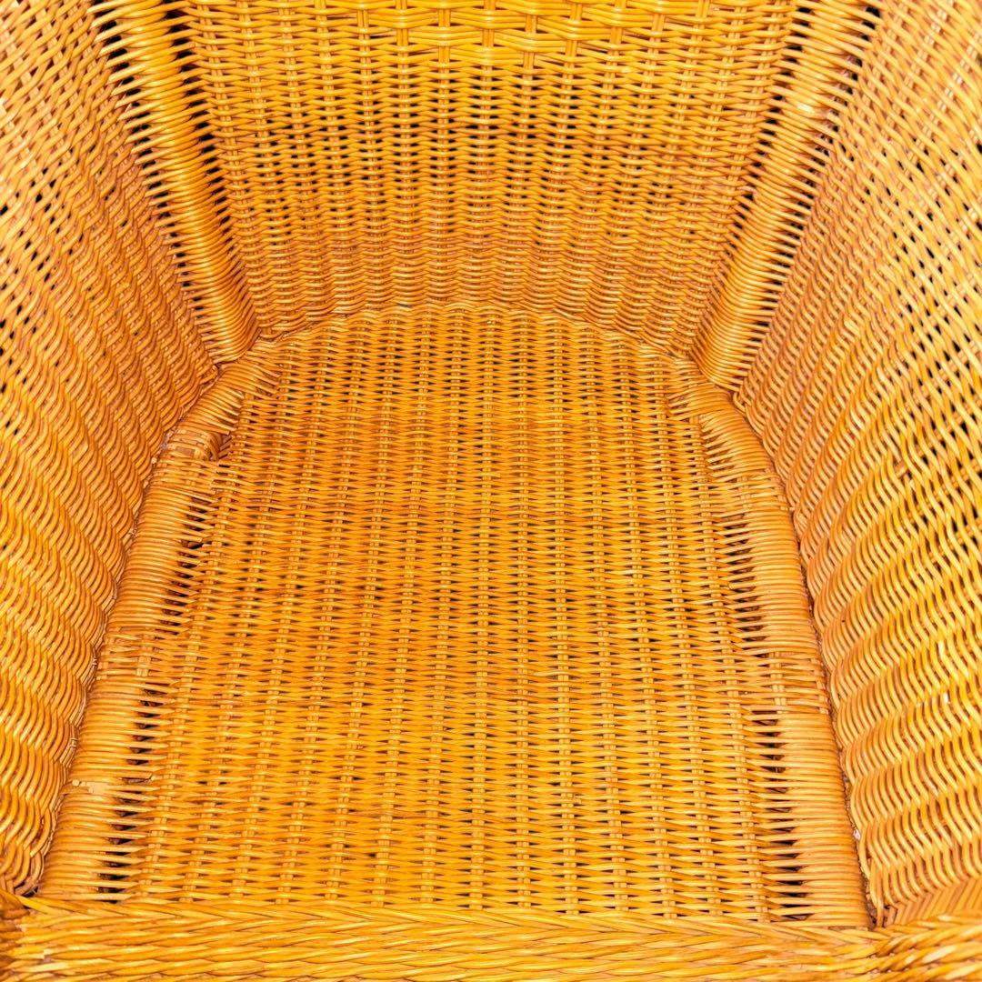 【レア】1人掛けラタンチェア ソファ ナチュラル ヴィンテージ 天然素材 籐