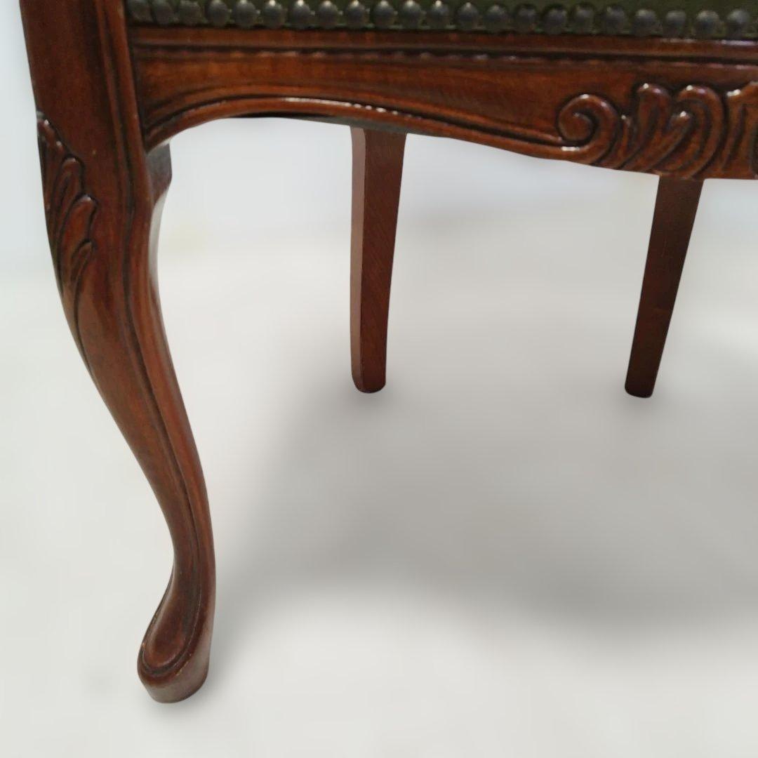 【引取り歓迎】アームチェア ヨーロピアン 肘付きチェア 革張り 猫脚 椅子