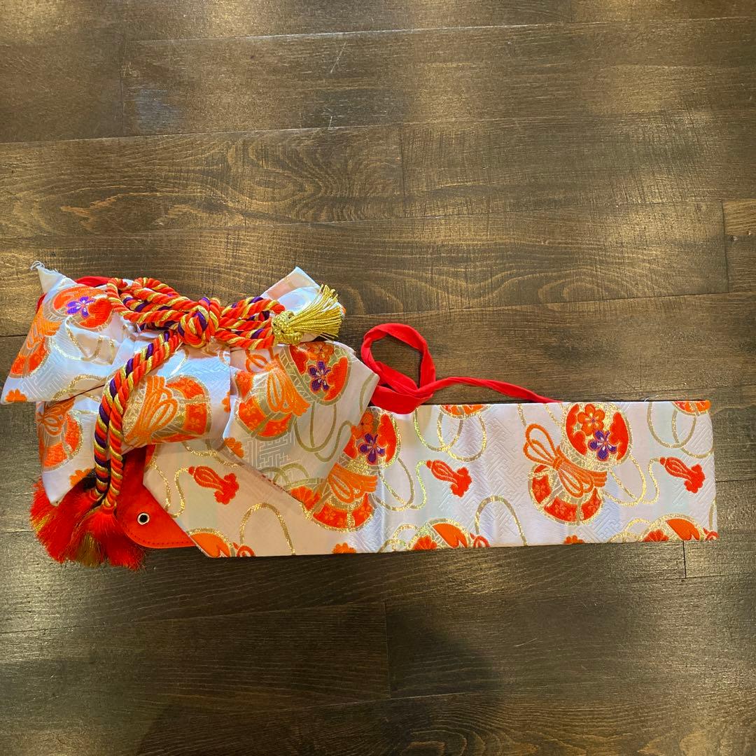 アンティーク 七五三 一つ身 三歳 着物 作り帯 他 フルセット 正絹 牡丹 赤