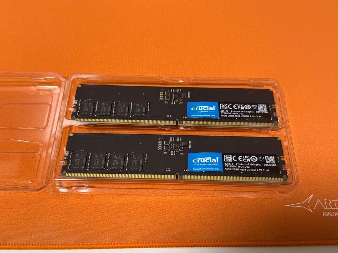 美品 Crucial DDR5 5600メモリー 32GB (16GB×2枚)