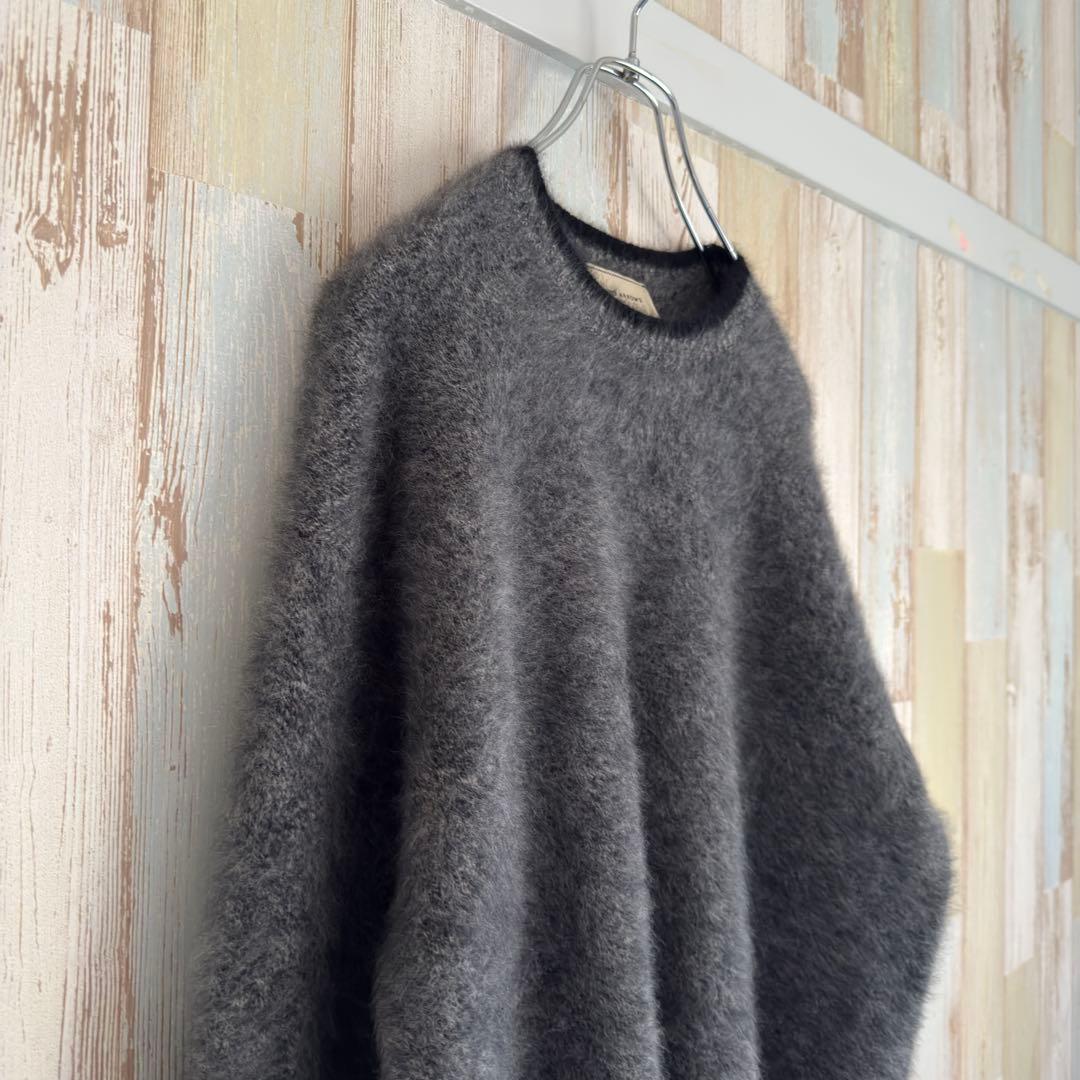 ユナイテッドアローズ フォックス混 クルーネックニット カシミヤ混 グレー系