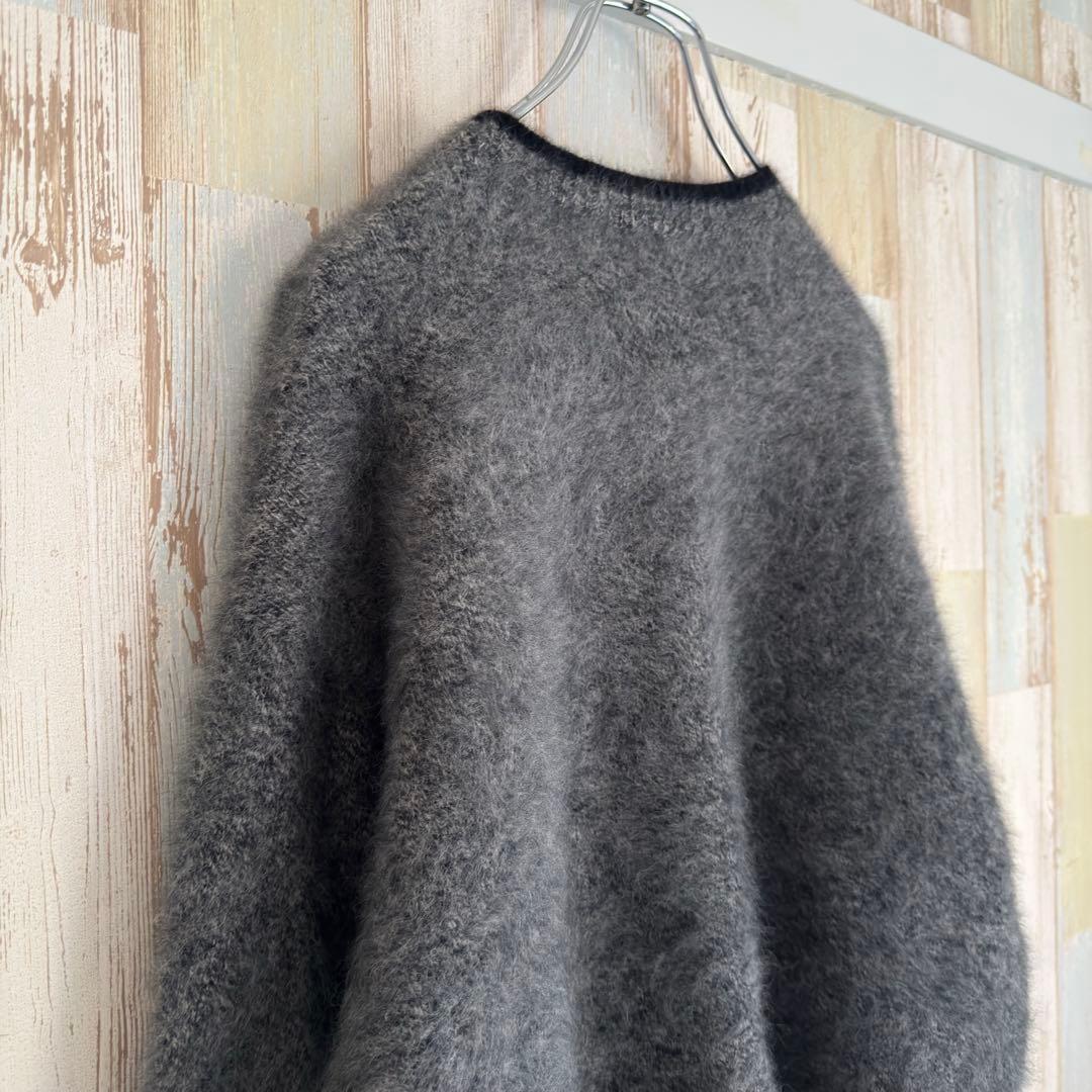 ユナイテッドアローズ フォックス混 クルーネックニット カシミヤ混 グレー系