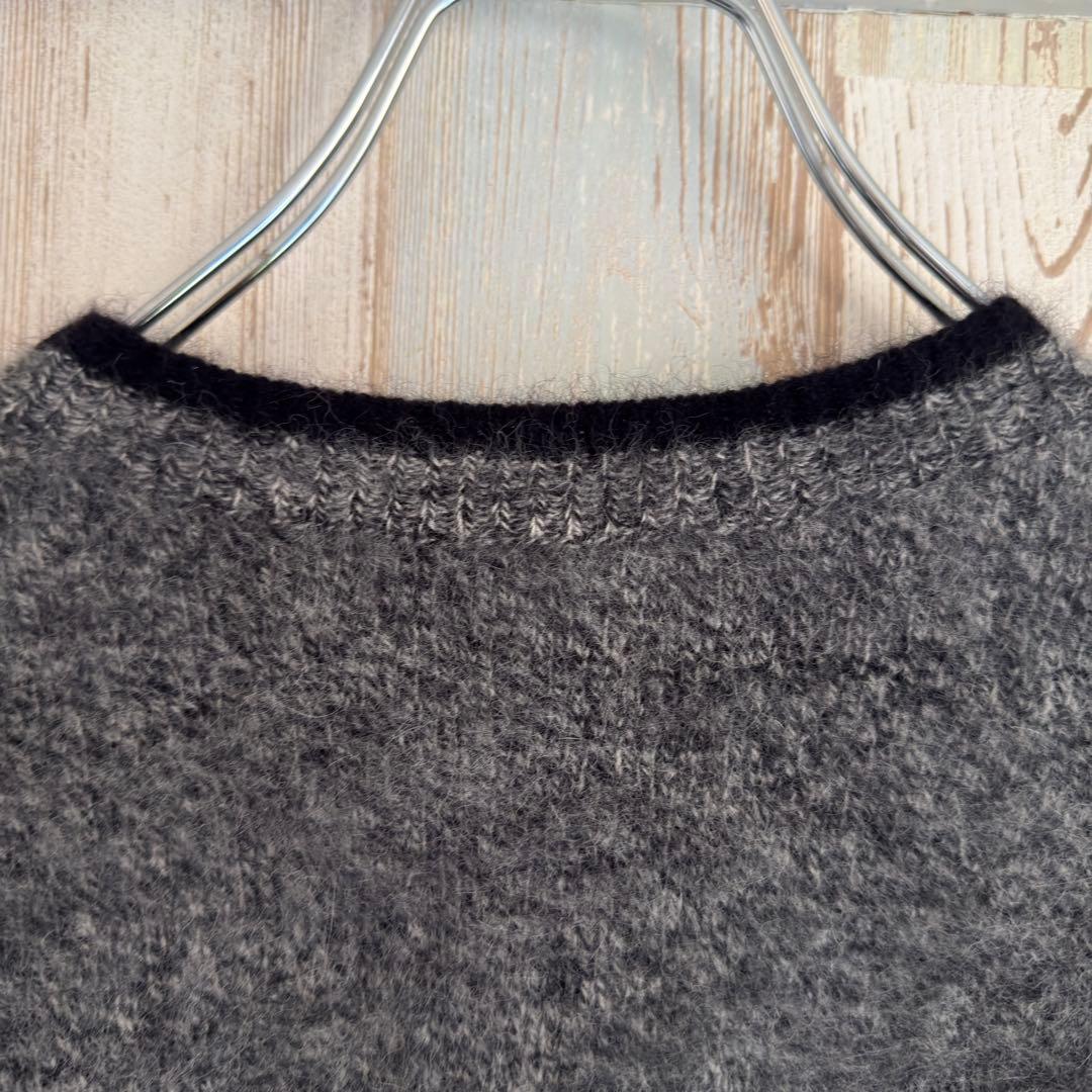 ユナイテッドアローズ フォックス混 クルーネックニット カシミヤ混 グレー系