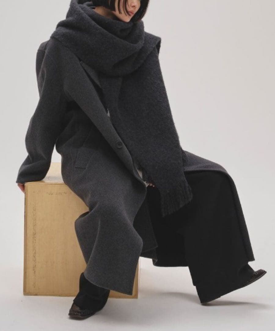 TODAYFUL Wool Over Coat 38 25AW チャコールグレー