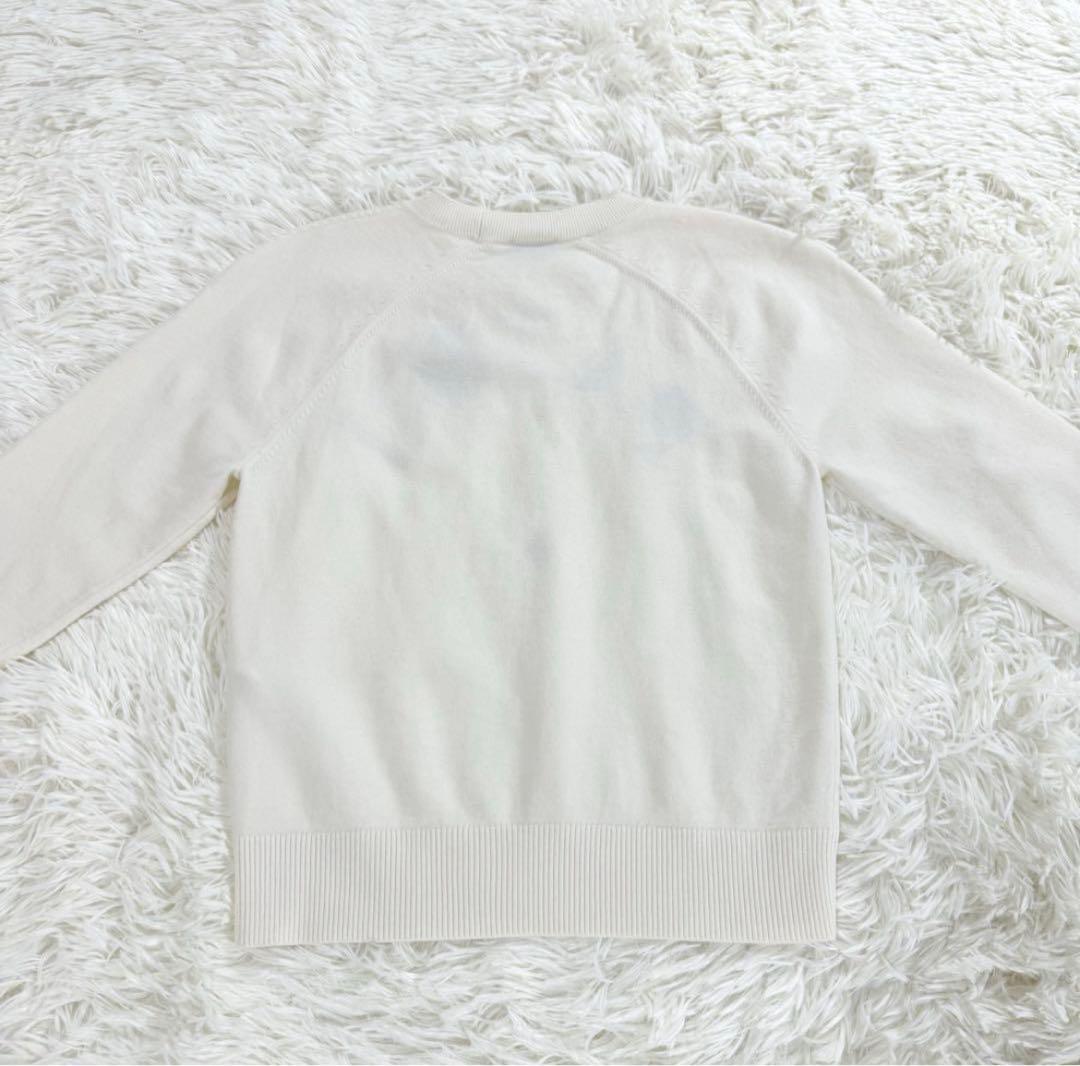 【美品】PATOUパトゥロゴニット 長袖ウール セーター　ホワイト白