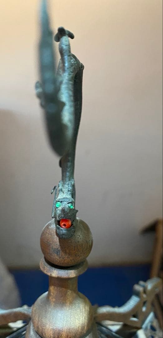 【希少】鳥かご　オブジェ　鳥籠　アンティーク　龍　置物　木製品　中国　木工品