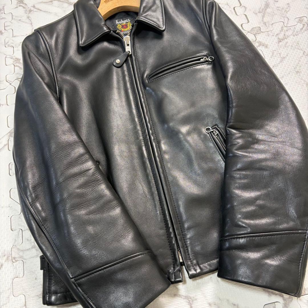 schott トラッカージャケット 103US 36size 黒 牛革 レザー