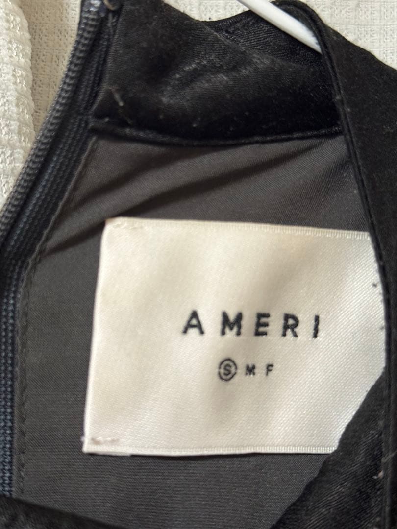 Ameri vintage MILA VELOUR CUT DRESS 黒