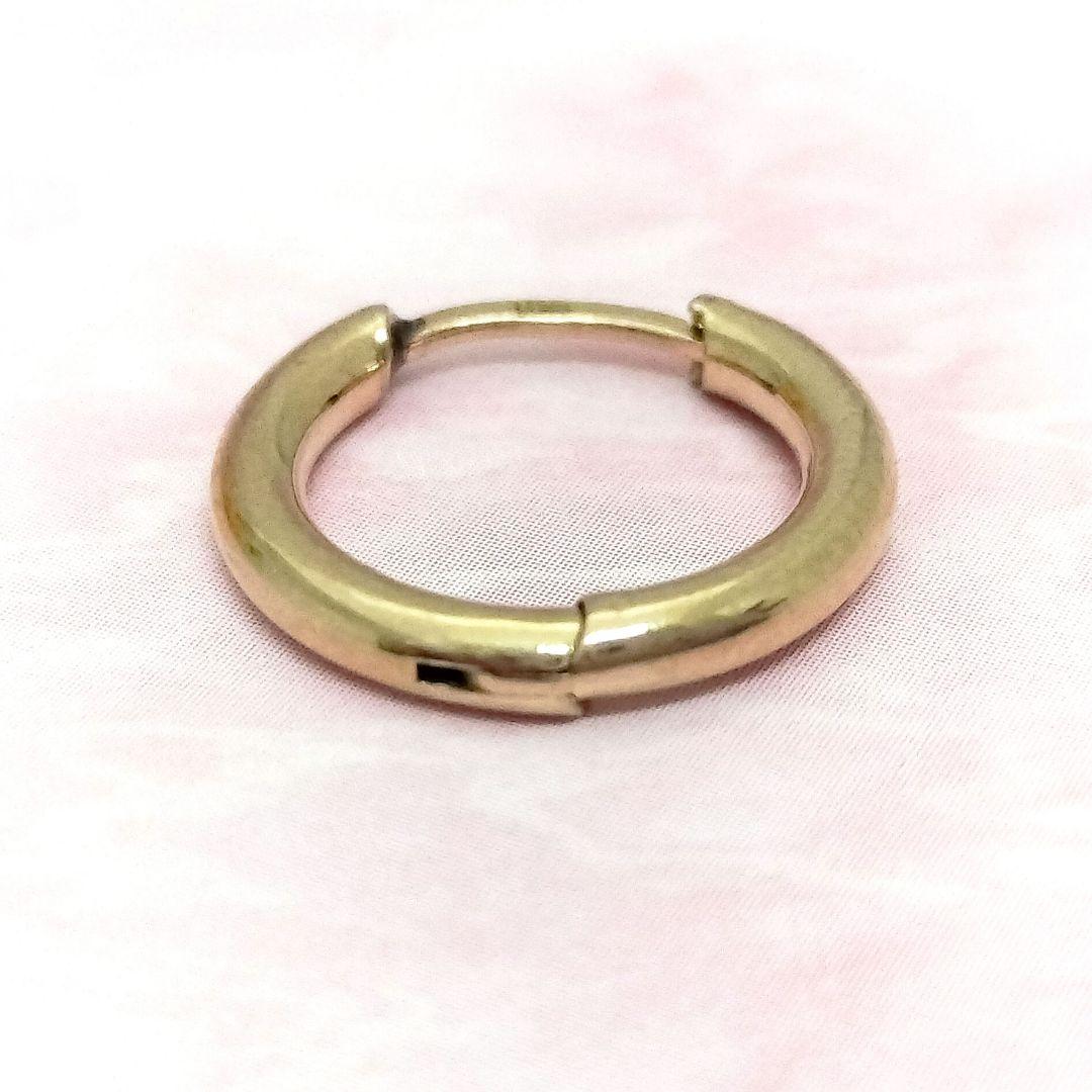 K18 リングフープ ピアス ワッカ シングル ユニセックス