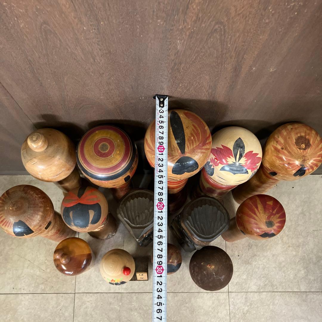 D-3 昭和レトロ 木製 こけし 小芥子 ニポポ 14体セット まとめ売り