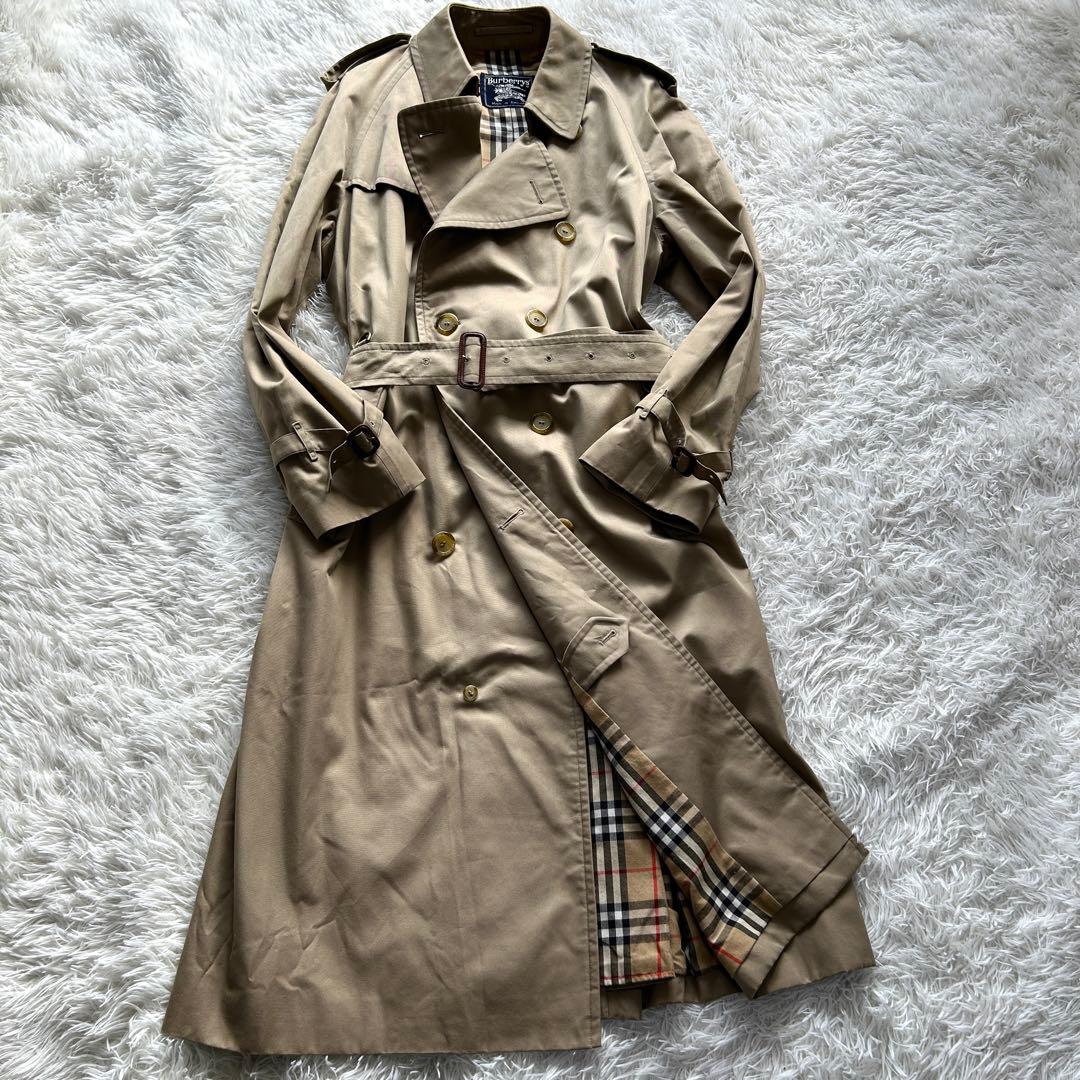 【希少2XL相当　美品】バーバリー　トレンチコート　マキシ丈　ベルト　ベージュ
