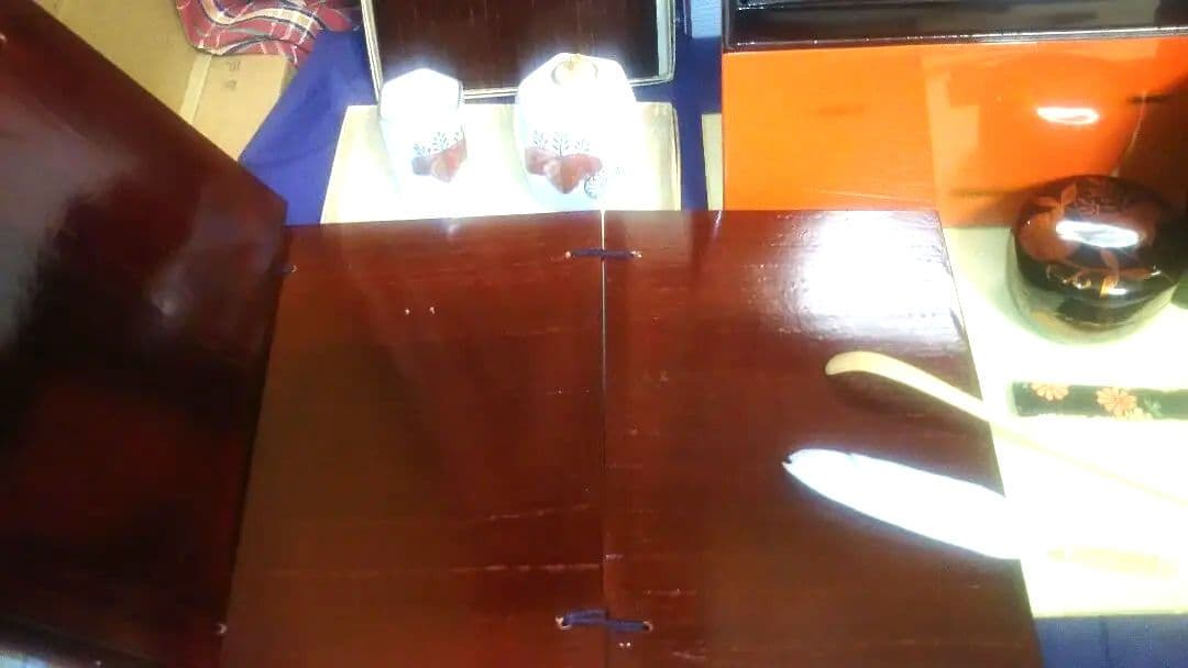 茶箱、根来塗木製と付属品9種付