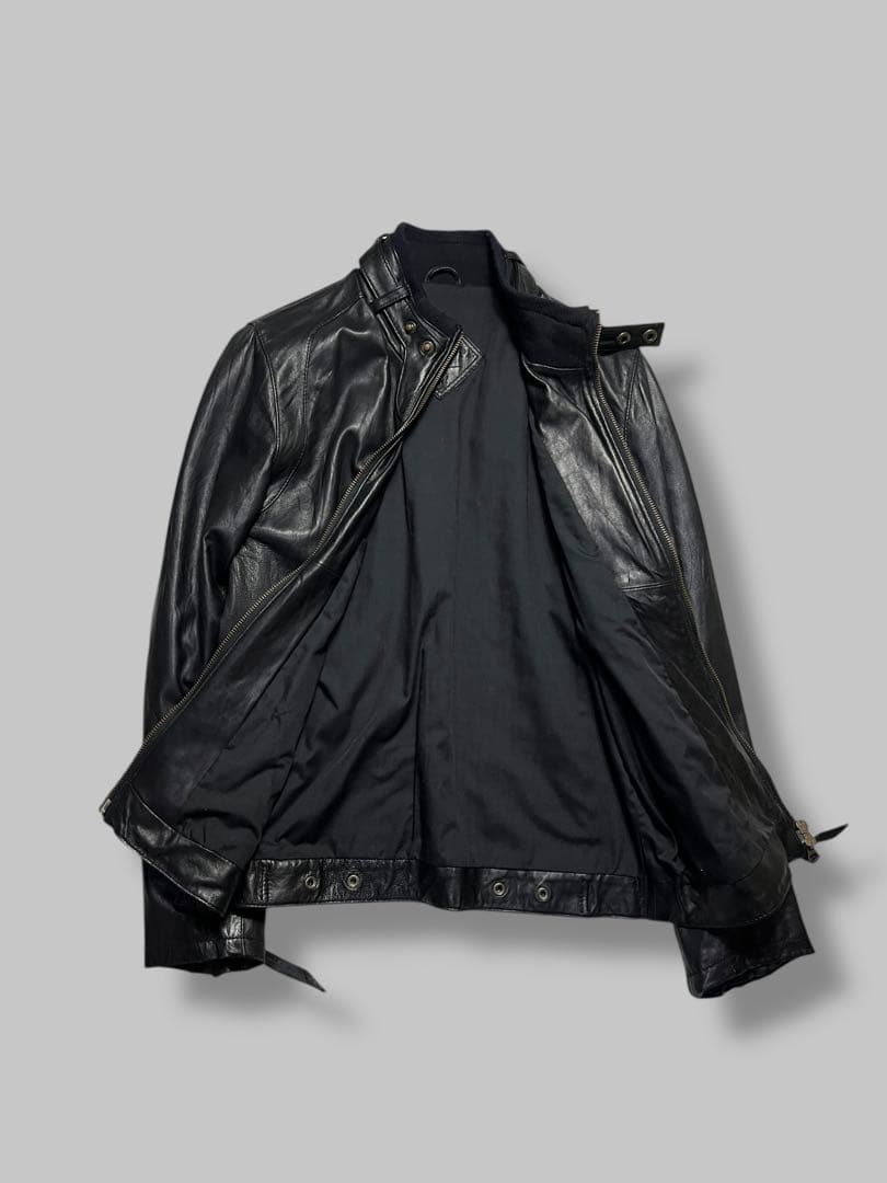 ジャケット・アウター 00s Gloster Black Leather Rider Jacket