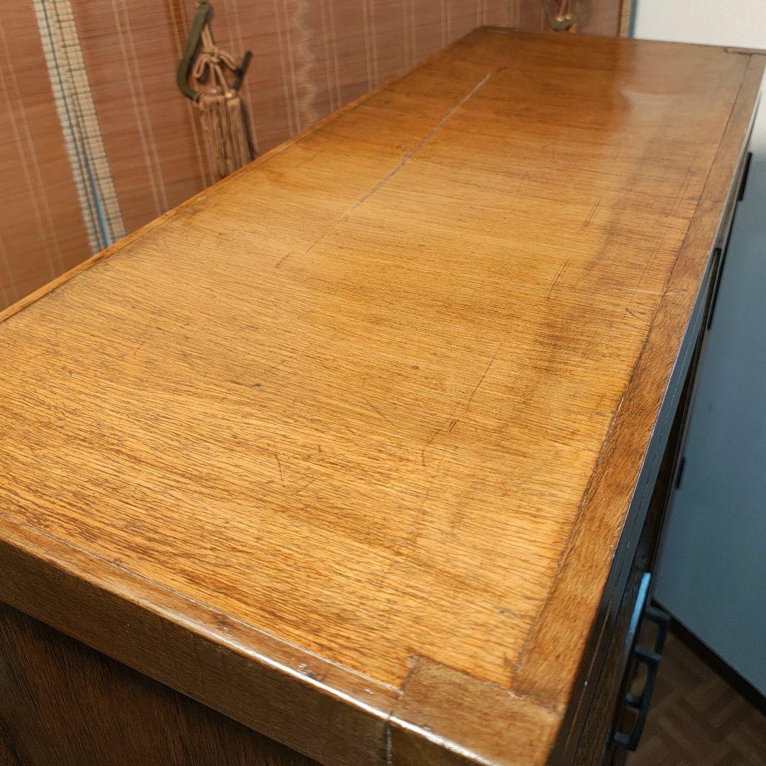 ガラス扉　本棚　食器棚　木製棚　モールガラス　昭和レトロ