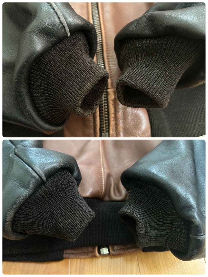 vanson TJ 42 ブラウン×ブラック レザージャケット チームジャケット