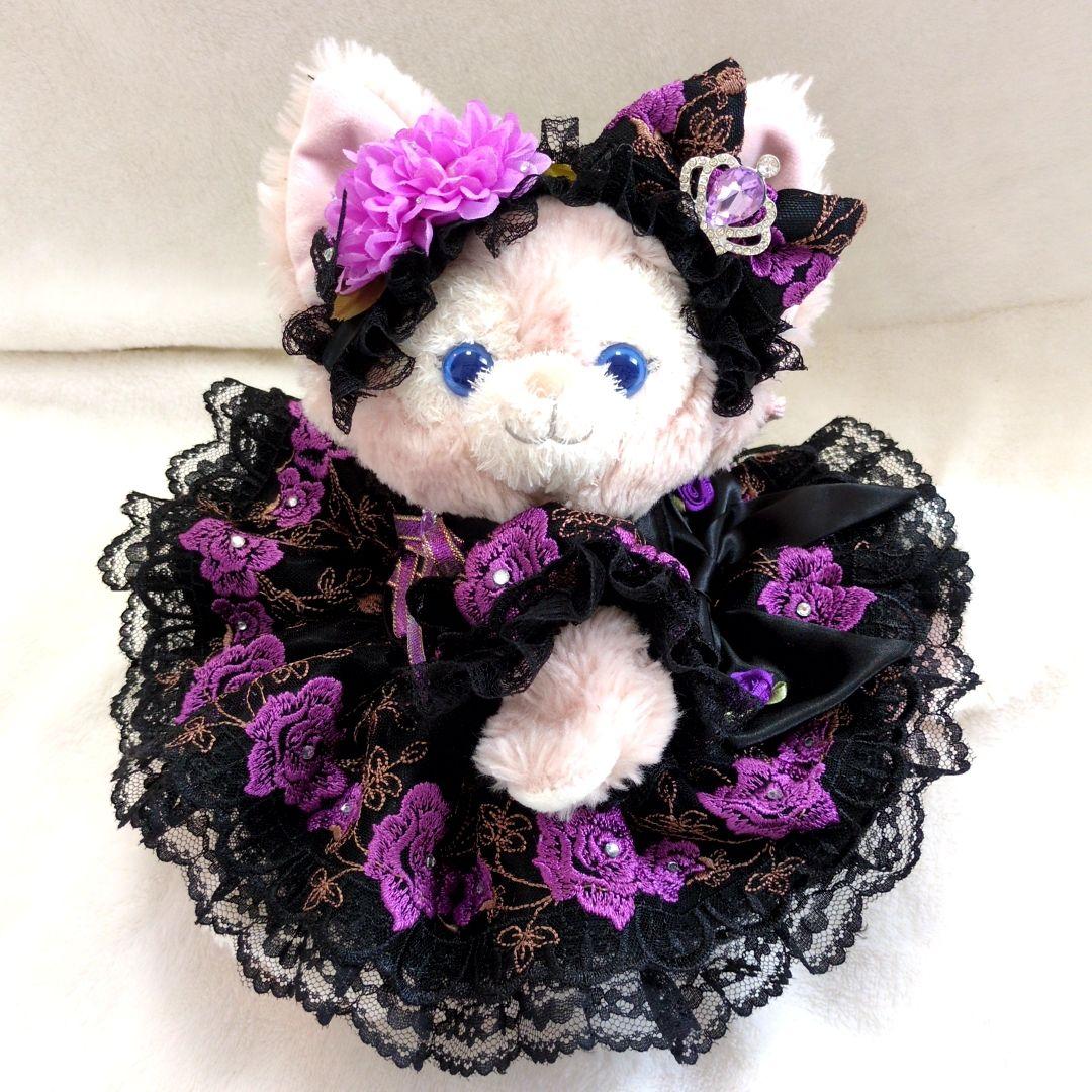 リーナベルコスチューム　ショルダーバック用等　紫お花のブラックコス　1341