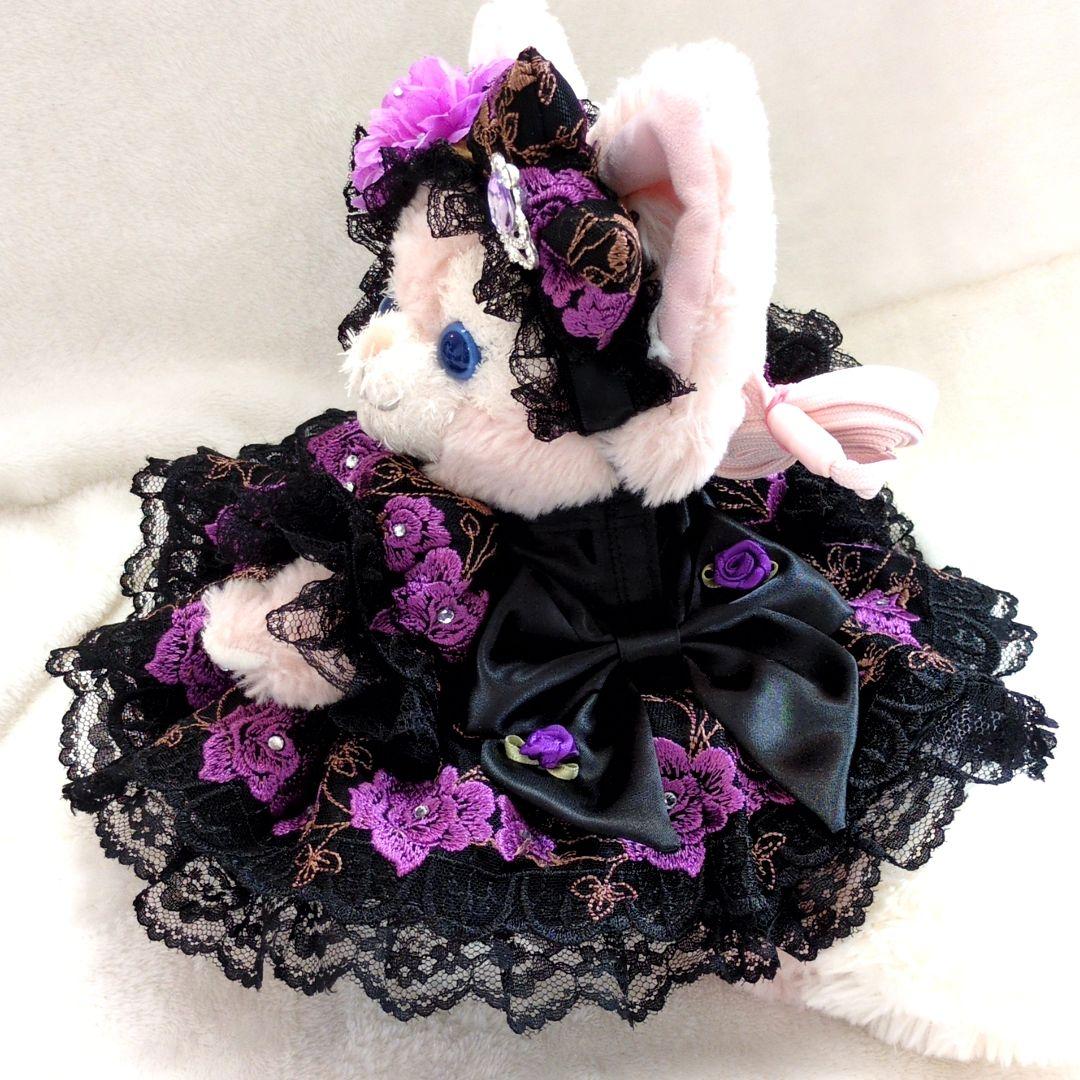 リーナベルコスチューム　ショルダーバック用等　紫お花のブラックコス　1341