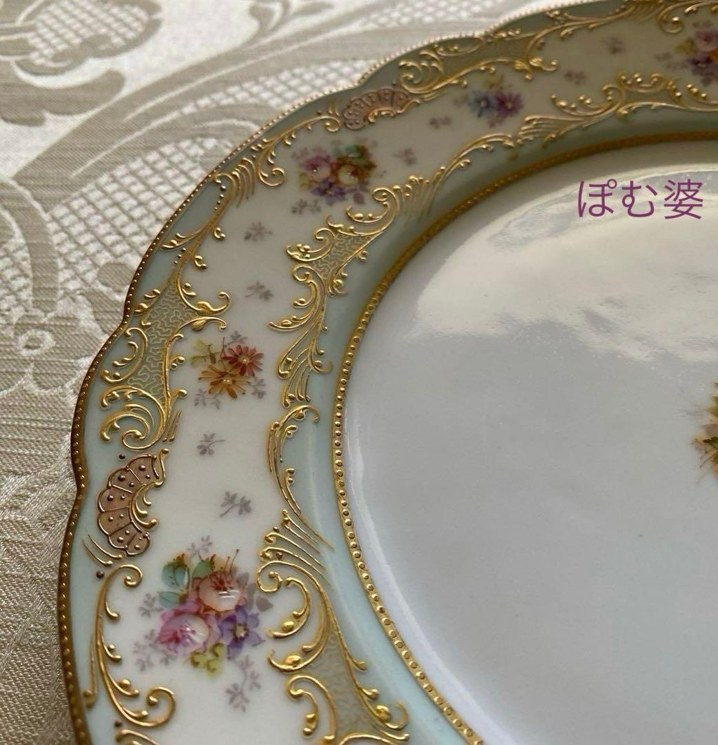 【パリ／アール・ヌーヴォー】金盛金彩 手描皿／オペラ通り「A La Paix」