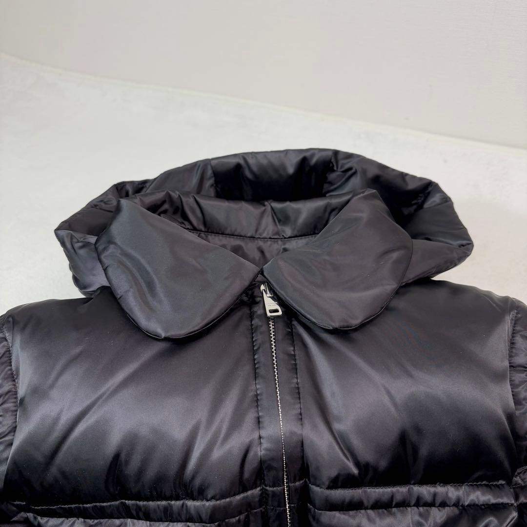 20AW ☆極美☆ PRADA 三角ロゴ　シープスキン　ダウンコート　黒　40号