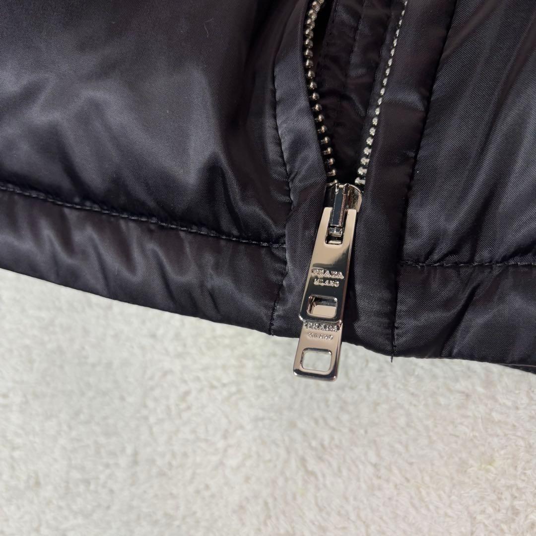 20AW ☆極美☆ PRADA 三角ロゴ　シープスキン　ダウンコート　黒　40号