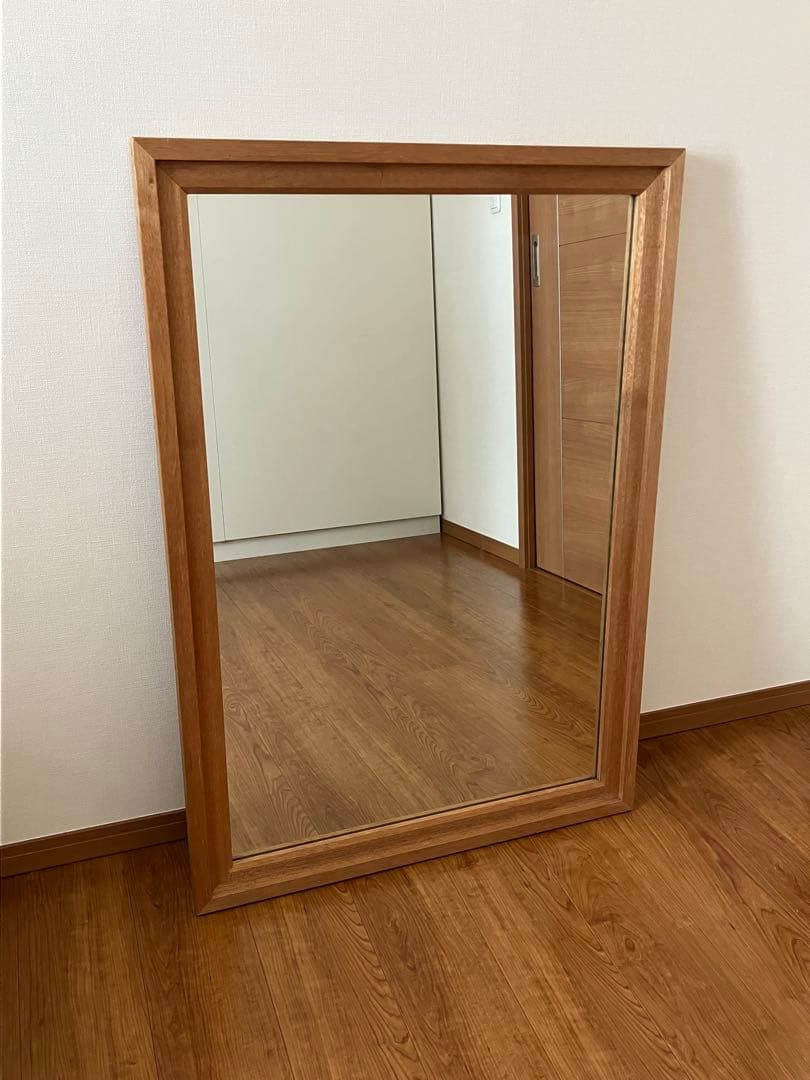 木製　鏡　立て掛け　ウォールミラー　姿見　大型