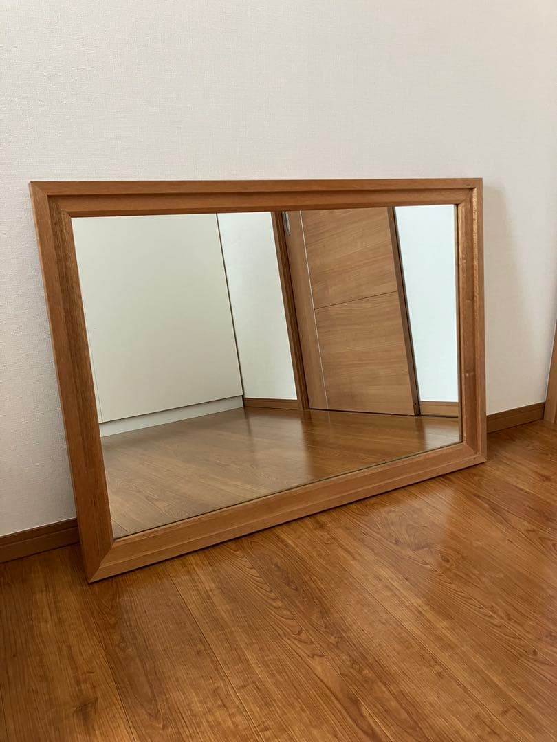木製　鏡　立て掛け　ウォールミラー　姿見　大型