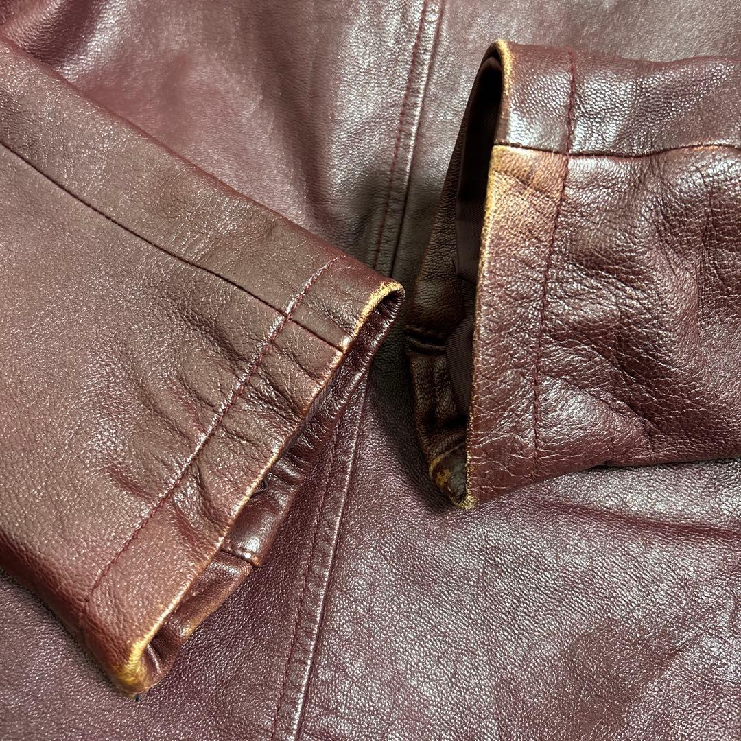 本革 Katharine Hamnett London フードブルゾン ボルドー
