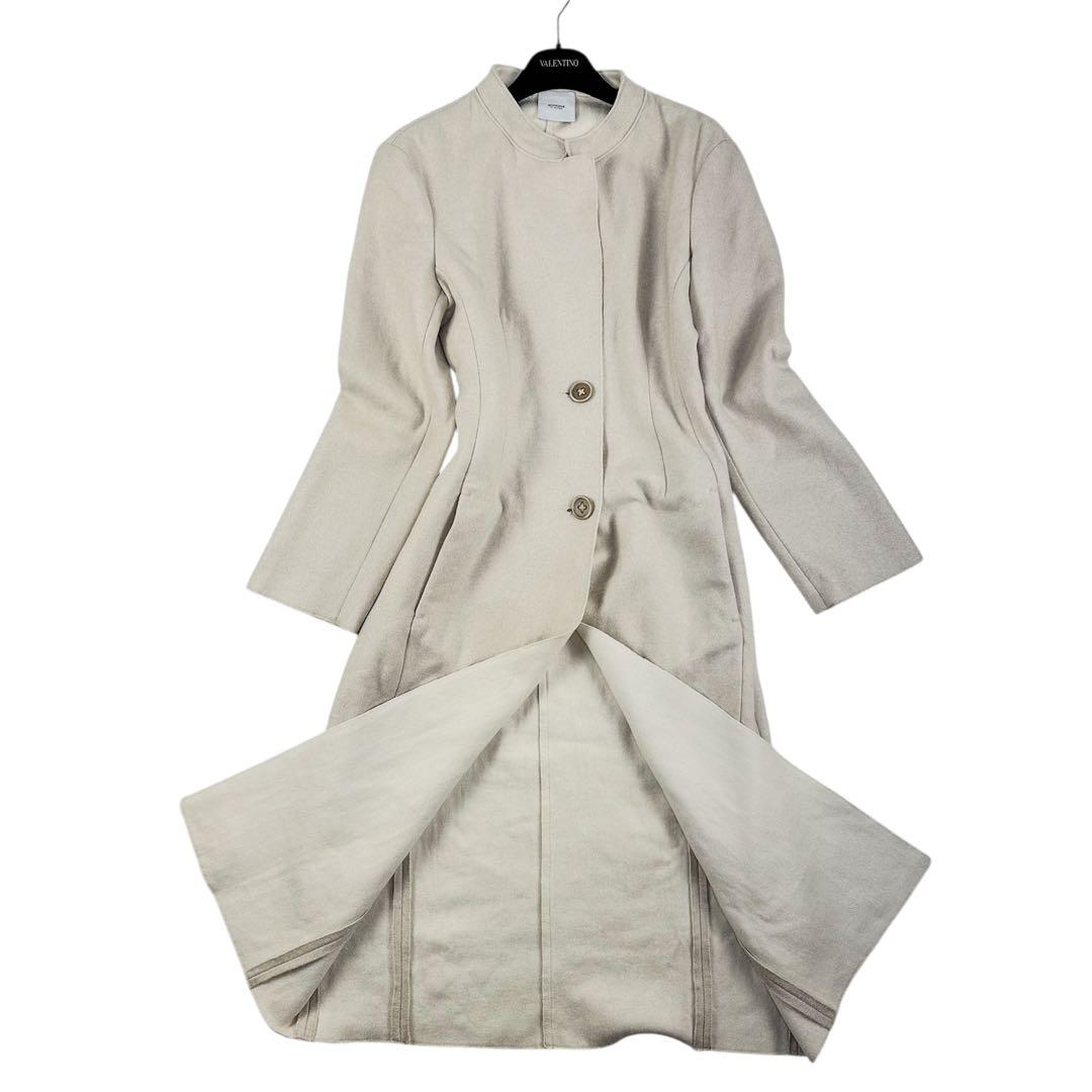 アニオナ　ダブルフェイスコート　ロングコート　カシミア100%　アイボリー　L