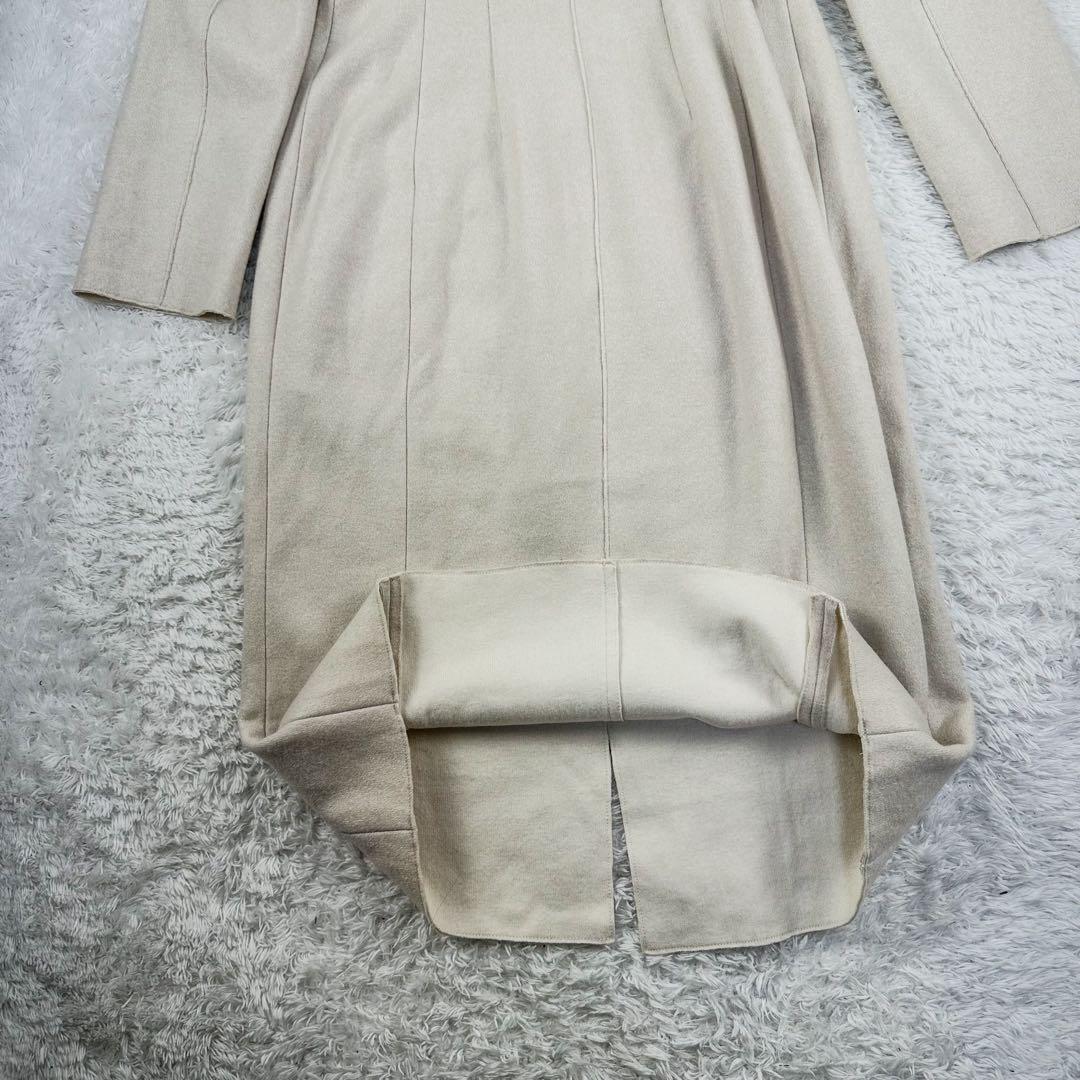 アニオナ　ダブルフェイスコート　ロングコート　カシミア100%　アイボリー　L
