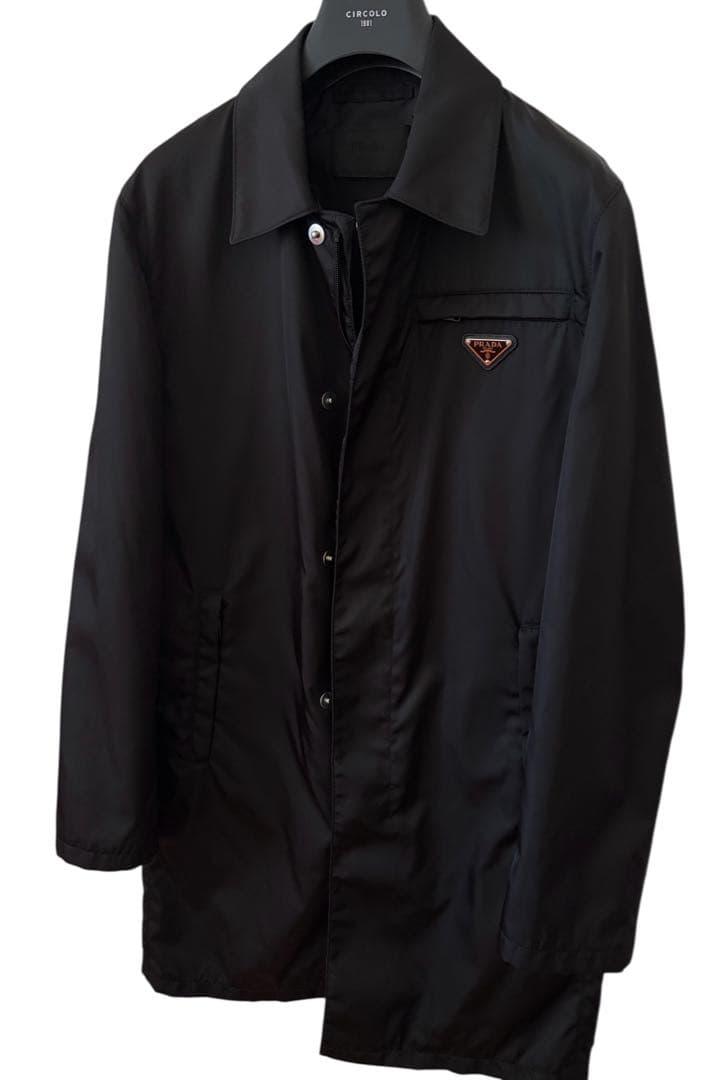 PRADA（プラダ）Re-Nylon ロングコートサイズ44／トライアングルロゴ