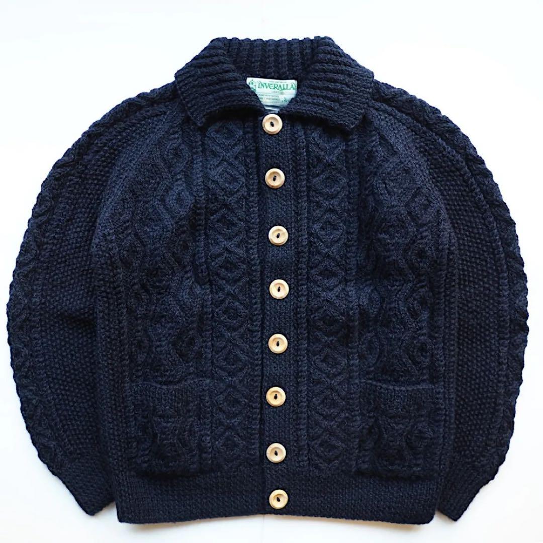 インバーアラン　INVERALLAN 3A カーディガン WOOL ネイビー