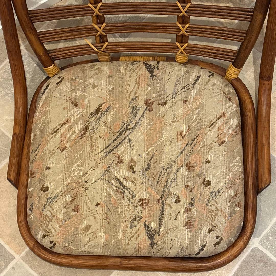 【美品】4脚セット　KAZAMA ラタン製 クッション付き座椅子