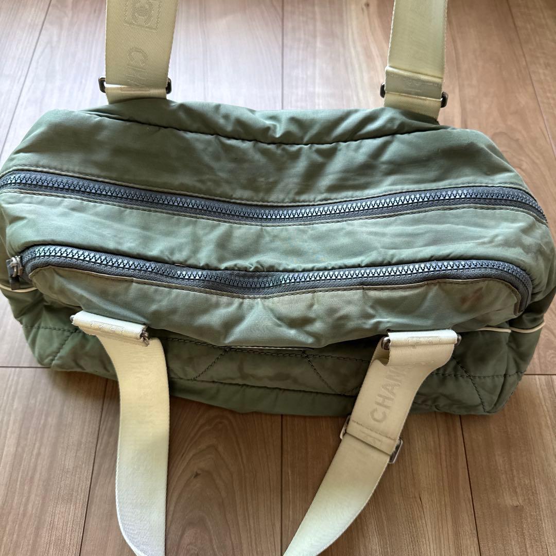 CHANEL シャネル　ボストンバッグ　カーキ