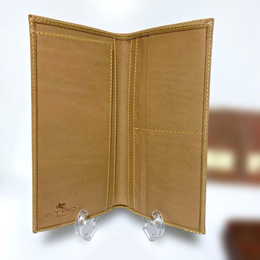 未使用エトロ ETRO 二つ折り財布 ウォレット 長財布 PVC レザー 総柄