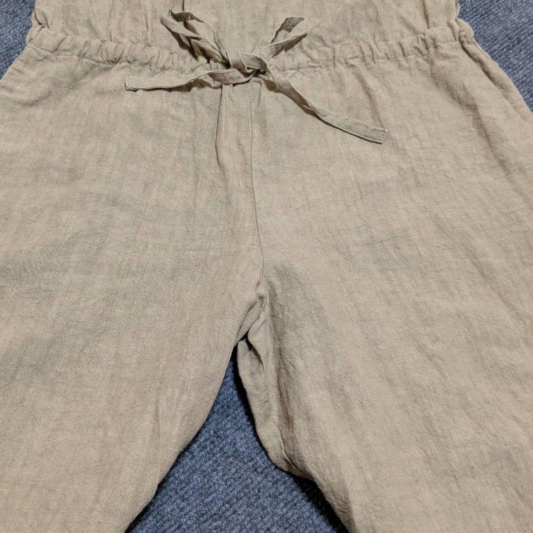 かぐれ オールインワン サロペット リネン ベージュ フリーサイズ