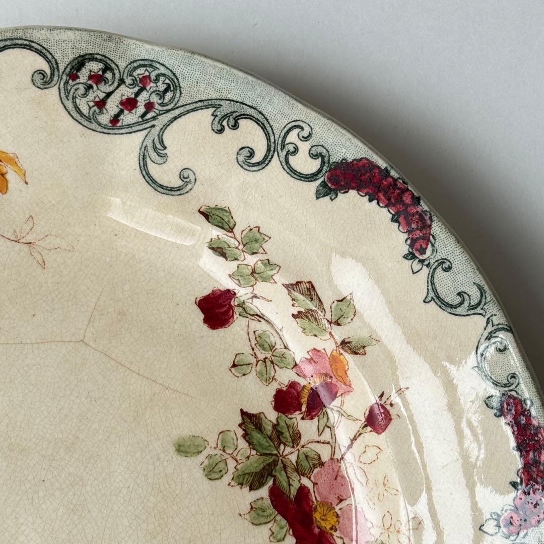 希少　フランスアンティーク　Choisy ショワジー　多色　デザート皿