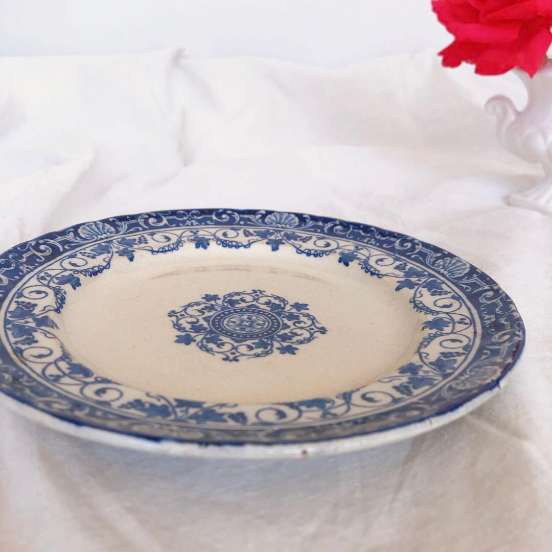 ヴィエイヤールボルドー　ルイ15 青　ディナープレート フランスアンティーク食器