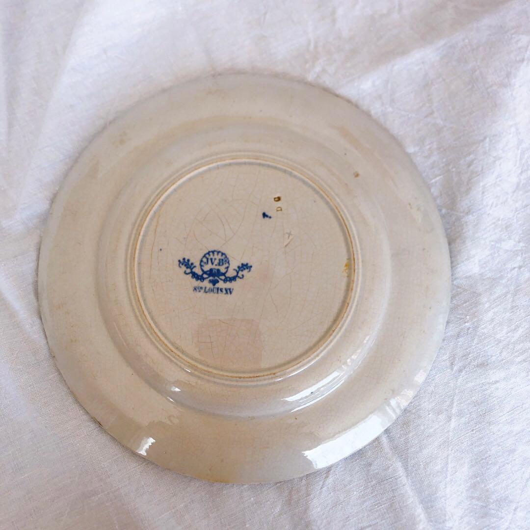 ヴィエイヤールボルドー　ルイ15 青　ディナープレート フランスアンティーク食器