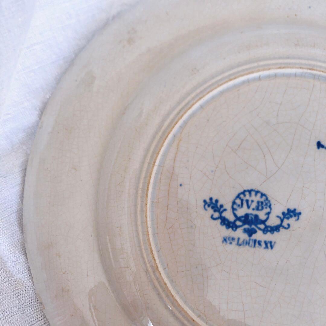 ヴィエイヤールボルドー　ルイ15 青　ディナープレート フランスアンティーク食器