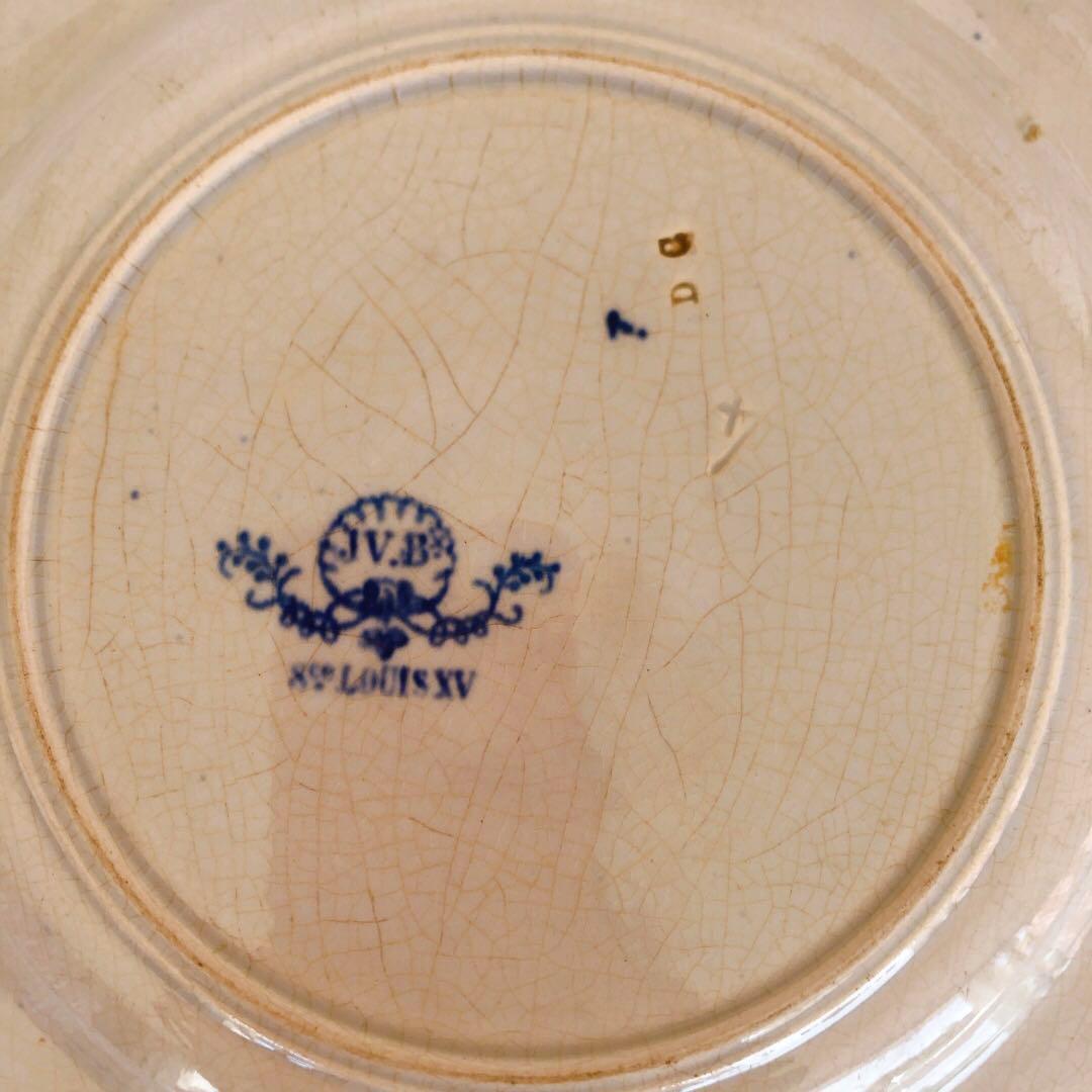 ヴィエイヤールボルドー　ルイ15 青　ディナープレート フランスアンティーク食器