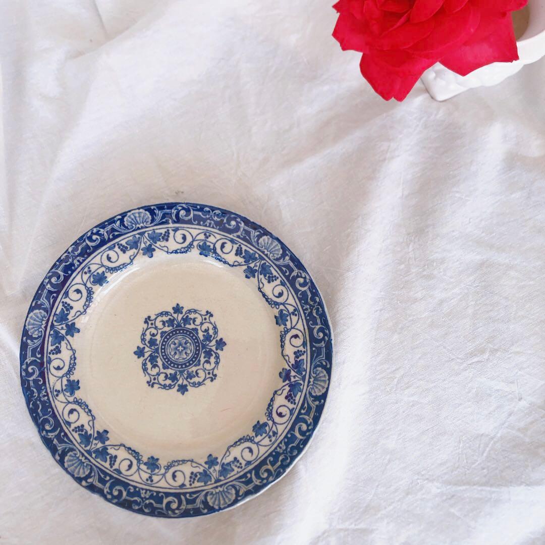 ヴィエイヤールボルドー　ルイ15 青　ディナープレート フランスアンティーク食器