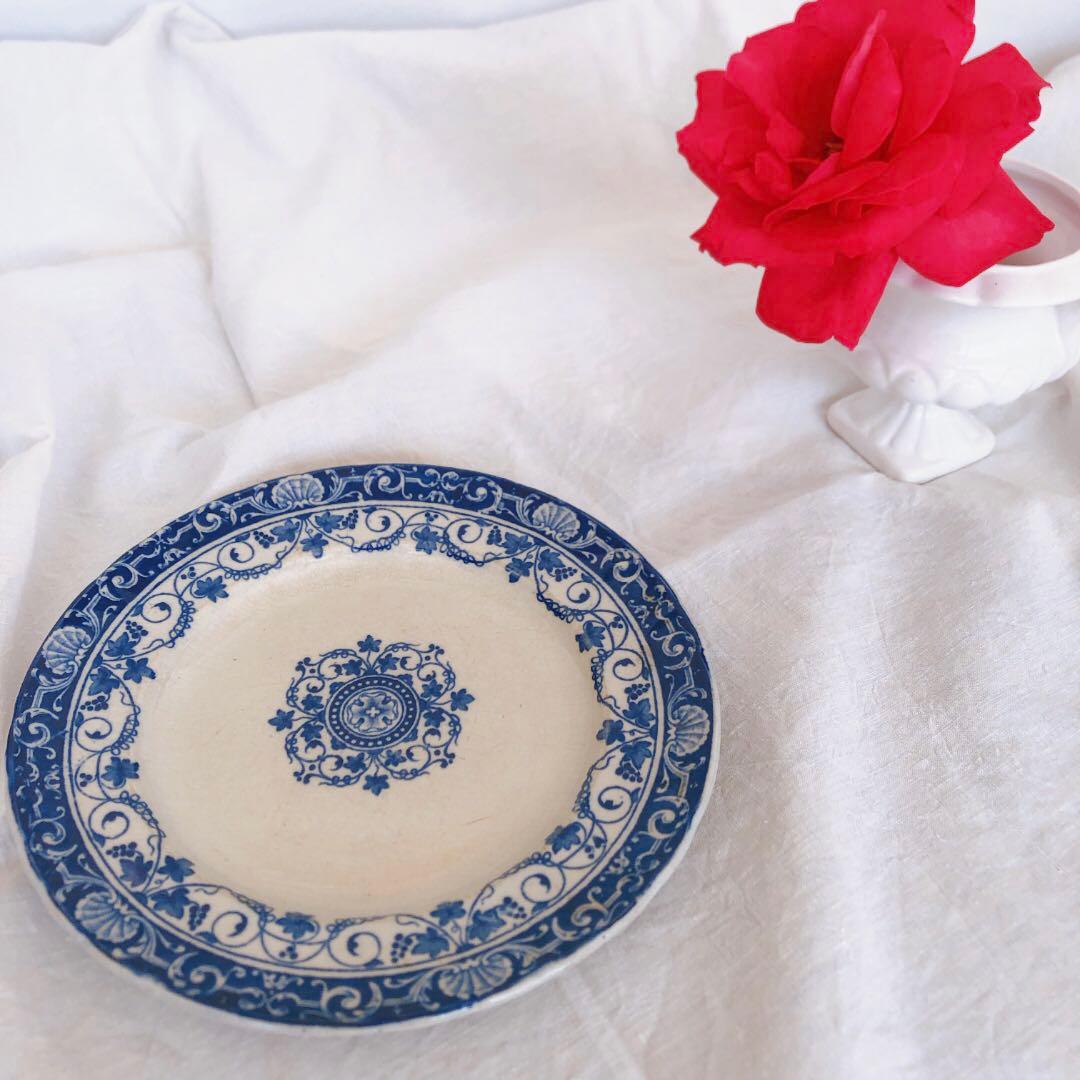 ヴィエイヤールボルドー　ルイ15 青　ディナープレート フランスアンティーク食器