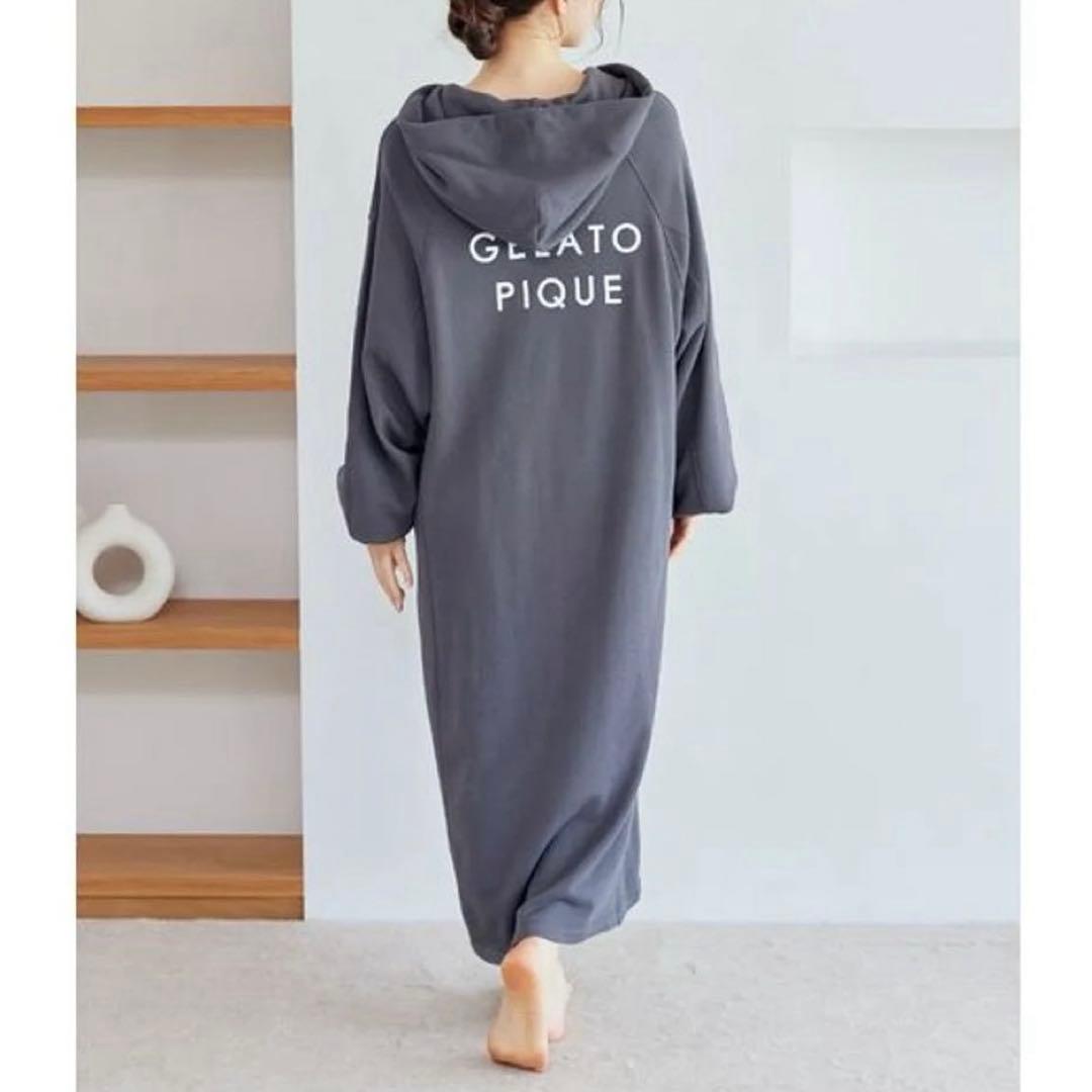 正規品♡新品 ジェラートピケ ロゴ裏毛ワンピース チャコールグレー
