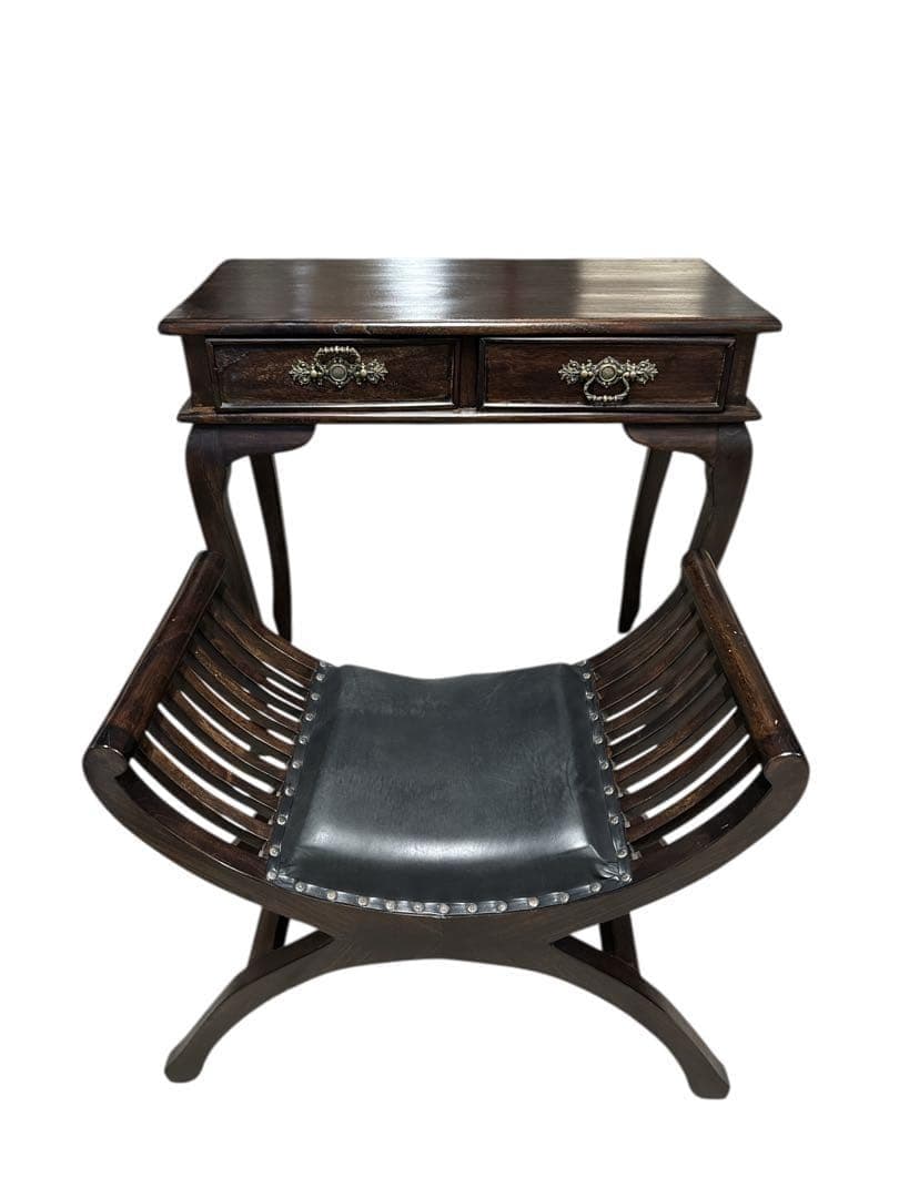 アジアン家具 木製 バリ コンソールテーブルとカルティーニチェア