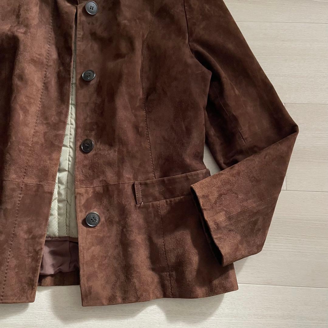 Aquascutum スエードジャケット 本革 羊革 ライナー脱着可 ブラウン