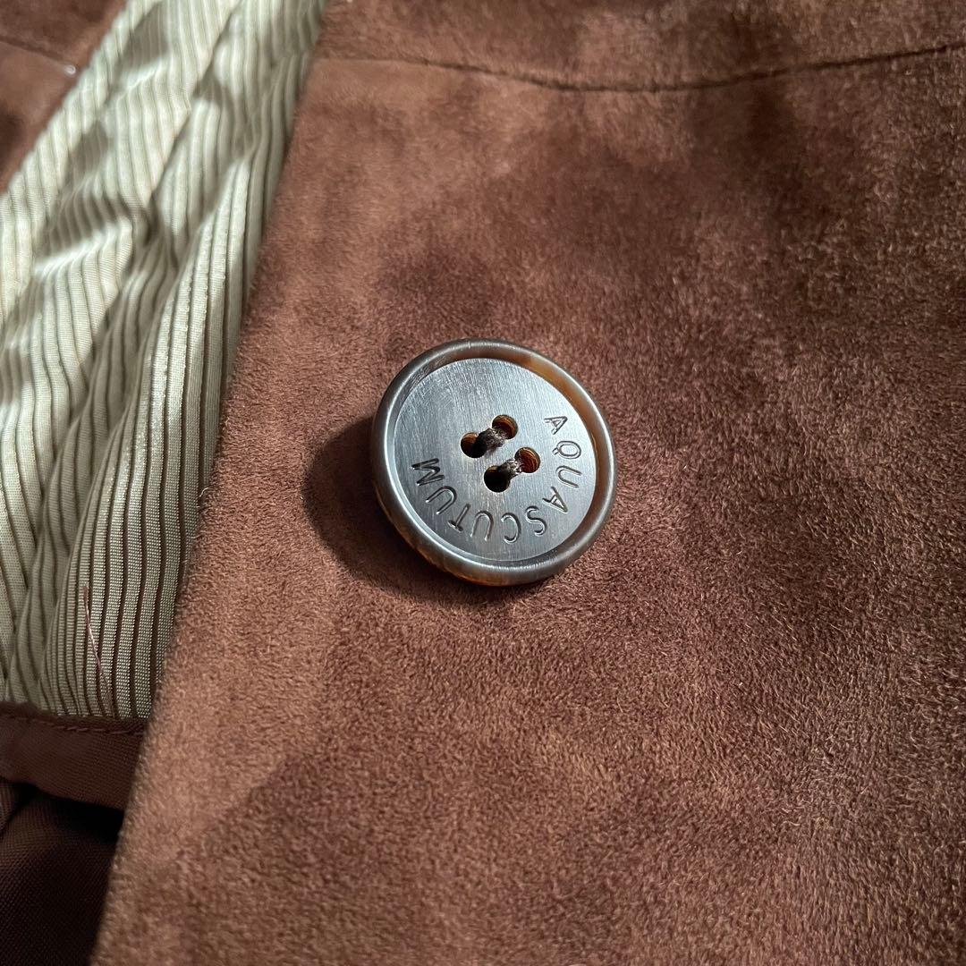Aquascutum スエードジャケット 本革 羊革 ライナー脱着可 ブラウン