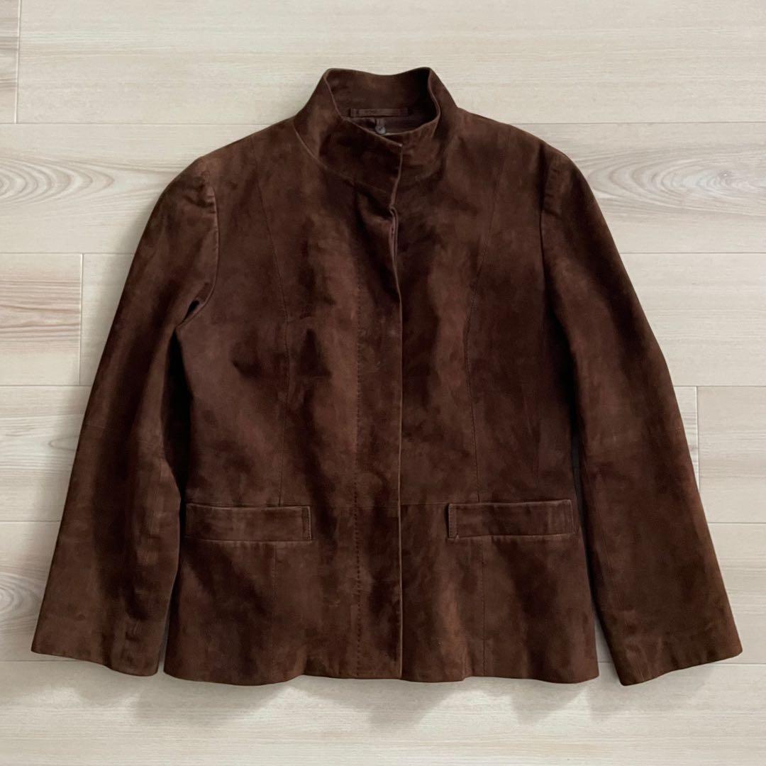 Aquascutum スエードジャケット 本革 羊革 ライナー脱着可 ブラウン