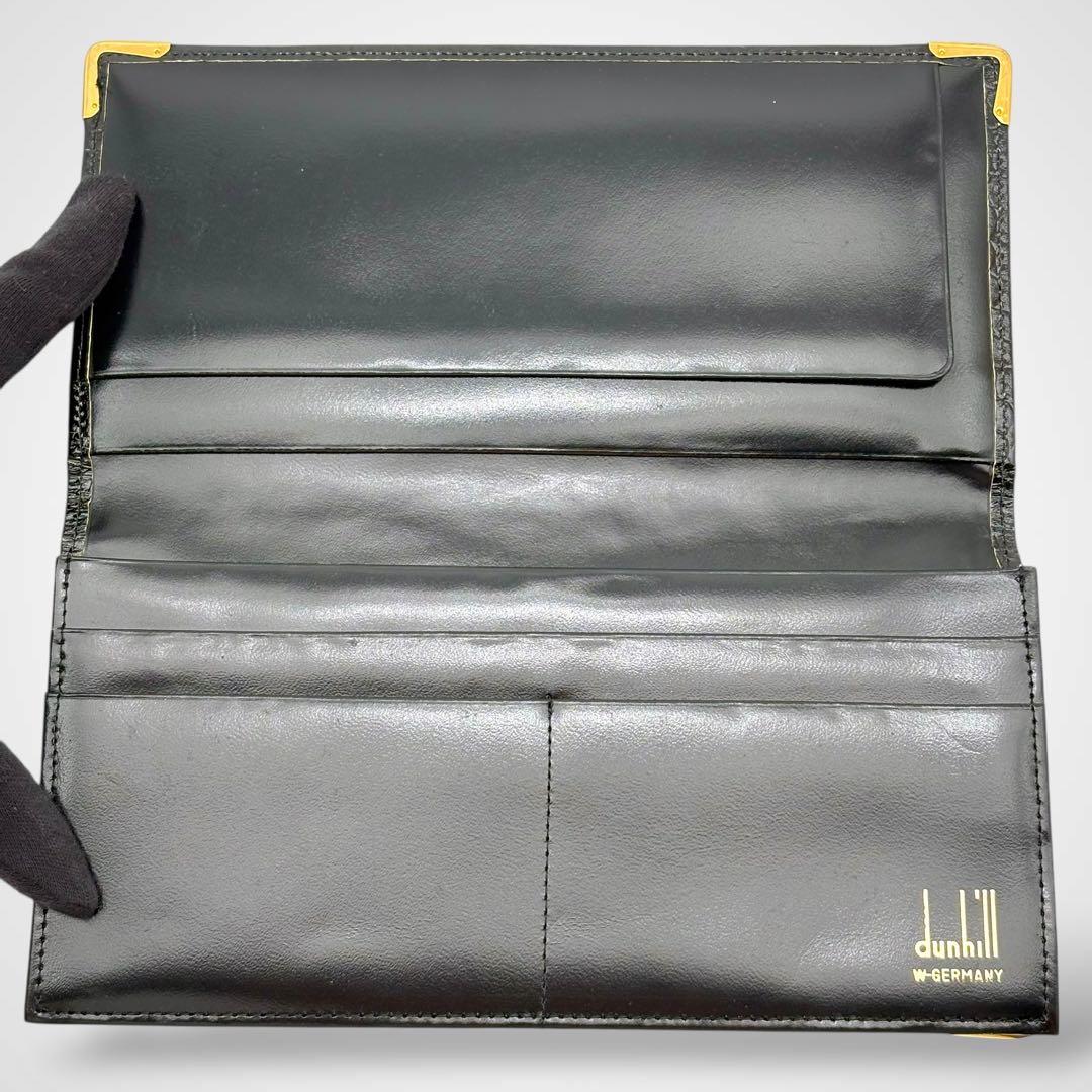 極美品✨Dunhill ダンヒル クロコ型押し レザー 本革 ブラック メンズ